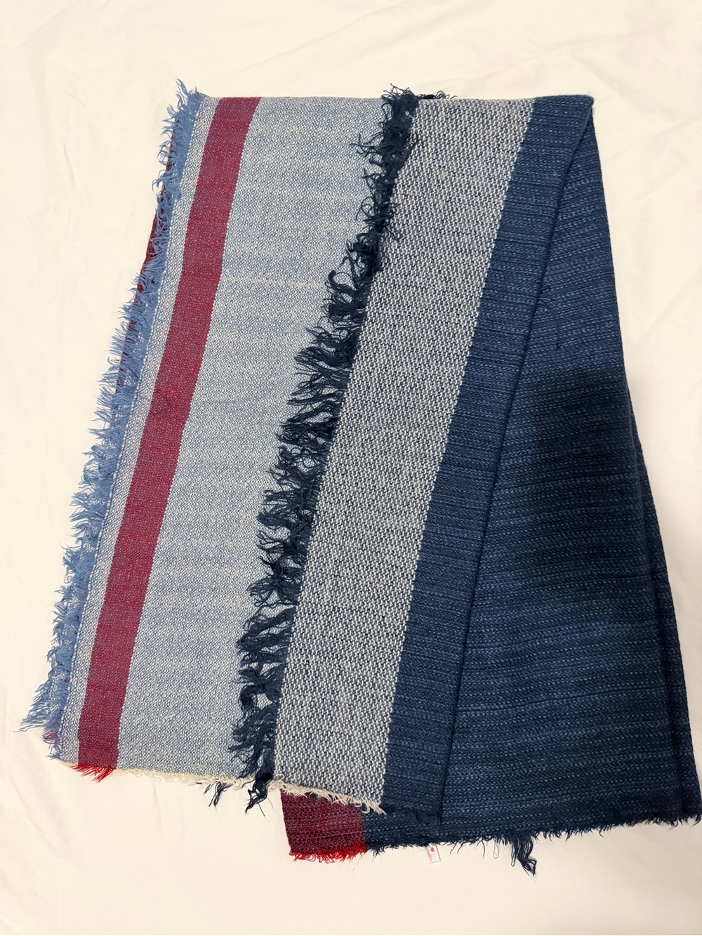 Blue Color Block Oversize Square Scarf